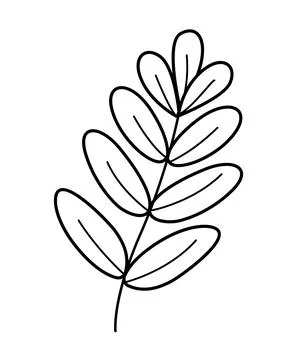 A leaf of a forest tree icon. Vector illustration of a cartoon branch with le Stock Illustration