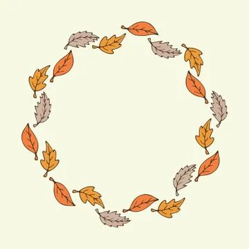 Leaf frame. Autumn background with leaf pattern Illustrazione stock