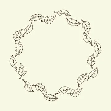 Leaf frame. Autumn background with leaf pattern Stock Illustration