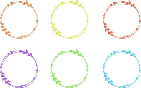 Leaf frame drawn with crayons. Stock Illustration