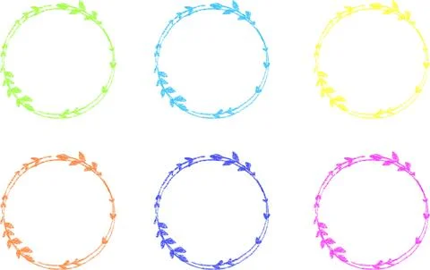 Leaf frame drawn with crayons. Stock Illustration