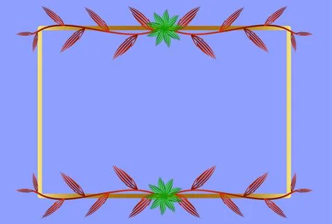 Leaf frame with gold gradient border vector design 스톡 일러스트