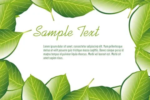 Leaf frame with sample text Stock Illustration