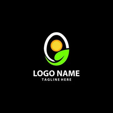 Leaf fried egg logo design vector Stock Illustration