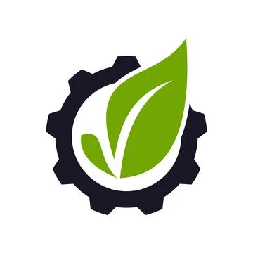 Leaf gear icon logo design template Illustrazione stock