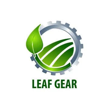 Leaf gear logo concept design. Symbol graphic template element Stock Illustration