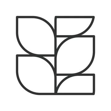 Leaf geometric composition, icon in line design. leaf, nature, geometric, plant Stockillustratie