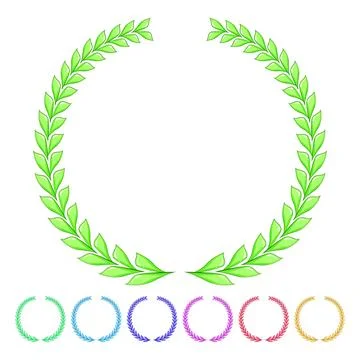 Leaf gold laurel cartoon vector graphic Stock Illustration