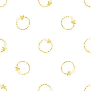 Leaf golden ring pattern seamless vector Illustrazione stock