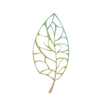 Leaf with Gradient Color Isolated 스톡 일러스트