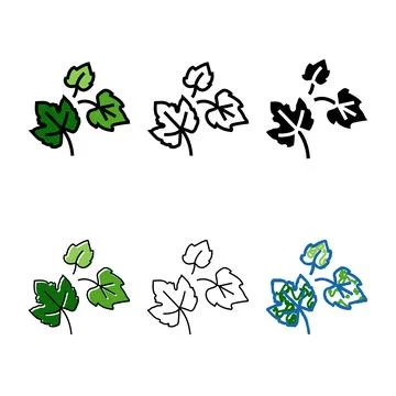 Leaf grape green concepts color icon vector Stock Illustration