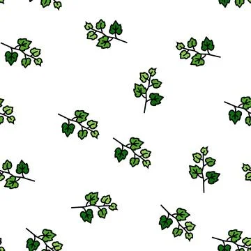 Leaf grape vector seamless pattern Stock Illustration