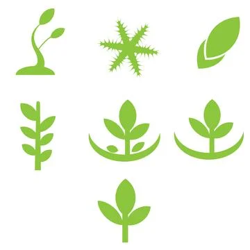 Leaf green icon set Stock Illustration