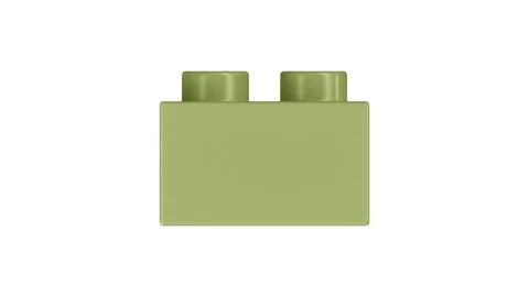 Leaf Green Lego Block Isolated on a White Background. Stock Illustration