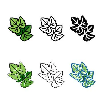 Leaf green minimal grape color icon vector Stock Illustration