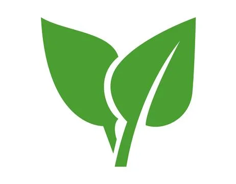 Leaf green nature icon. Vector flat illustration of overlapping green leave.. Stock Illustration