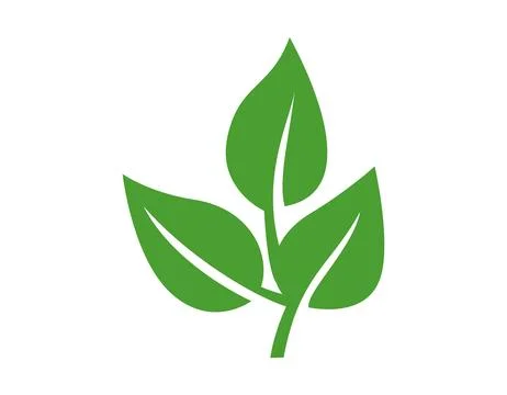 Leaf green nature icon. Vector flat illustration of a triple leaf sprout is.. Stock Illustration