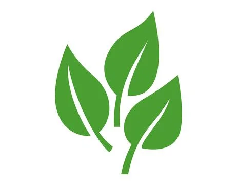 Leaf green nature icon. Vector flat illustration of three cascading green l.. Stock Illustration