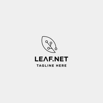 Leaf green technology logo design nature tech symbol icon Illustrazione stock