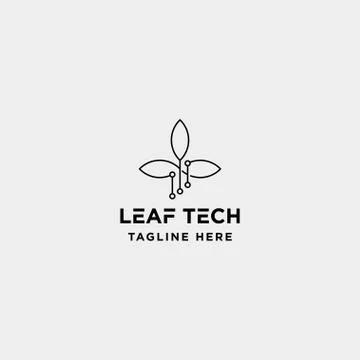 Leaf green technology logo design nature tech symbol icon Stock Illustration