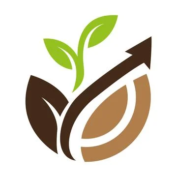 Leaf Growth Arrow vector Logo Design Organic Eco Icon Stock Illustration