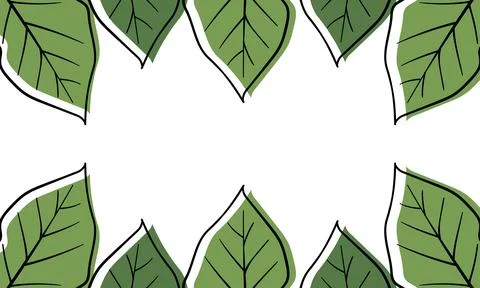 Leaf hand drawn illustration background Stock Illustration