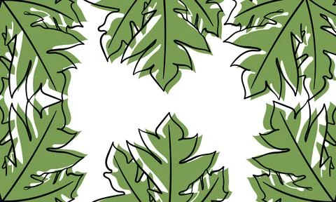 Leaf hand drawn illustration background2 Stock Illustration
