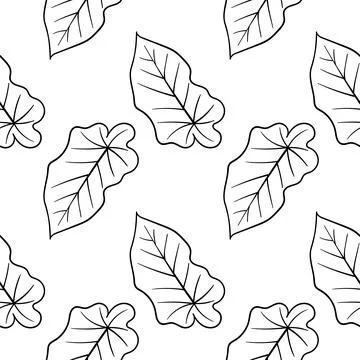 Leaf hand drawn seamless pattern2 Stock Illustration