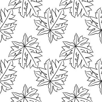 Leaf hand drawn seamless pattern3 Illustrazione stock