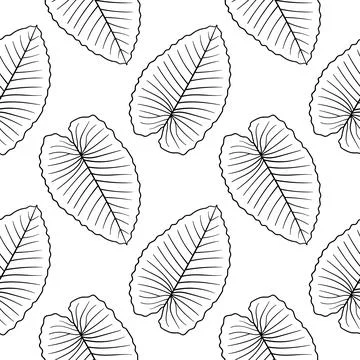 Leaf hand drawn seamless pattern4 Stock Illustration