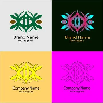 Leaf Harmony Design, Nature's Balance, Organic Fusion Motif Logo Stock Illustration
