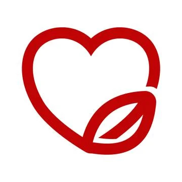 Leaf heart icon logo design template Stock Illustration