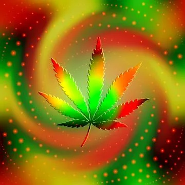 The leaf of hemp Stock Illustration