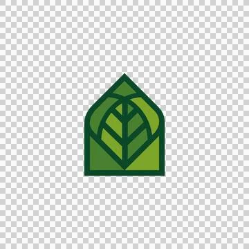 Leaf House Logo Illustrazione stock
