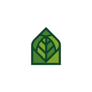 Leaf House Logo Stock Illustration