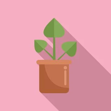 Leaf houseplant icon flat vector. Nature garden Stock Illustration