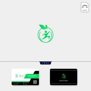 Leaf, human concept logo template vector illustration, free your business car Stock Illustration