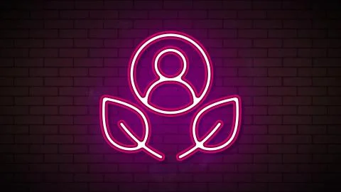 Leaf human in neon effect mp4 video Stock Illustration