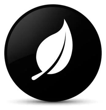 Leaf icon black round button Stock-Illustration
