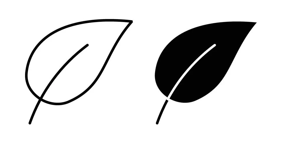 Leaf icon black vector isolated on white イラスト素材