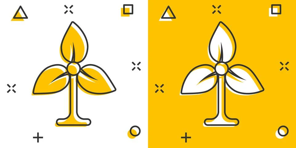 Leaf icon in comic style. Plant cartoon vector illustration on white isolated 스톡 일러스트