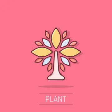 Leaf icon in comic style. Plant cartoon vector illustration on isolated bac.. Stock Illustration