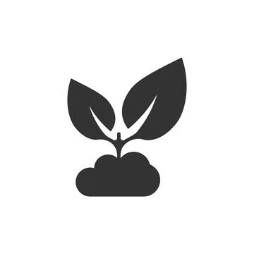 Leaf icon in flat style. Plant vector illustration on white isolated backgrou Illustrazione stock
