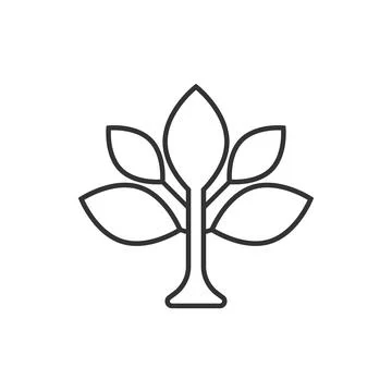 Leaf icon in flat style. Plant vector illustration on white isolated backgrou Stock Illustration