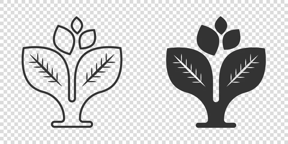 Leaf icon in flat style. Plant vector illustration on white isolated backgrou 스톡 일러스트
