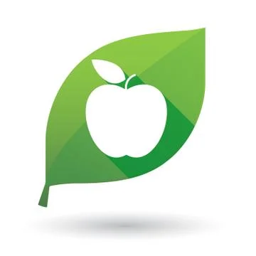 Leaf icon with a fruit Stock Illustration
