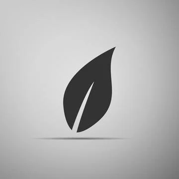 Leaf icon on grey background. Adobe illustrator Ilustración de archivo