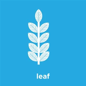 Leaf icon isolated on blue background Stock Illustration