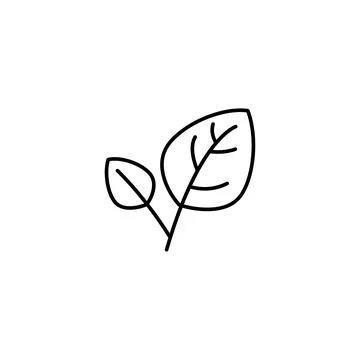 Leaf icon line design template isolated Illustrazione stock