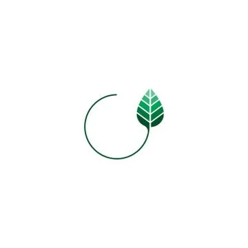 Leaf icon logo template 스톡 일러스트
